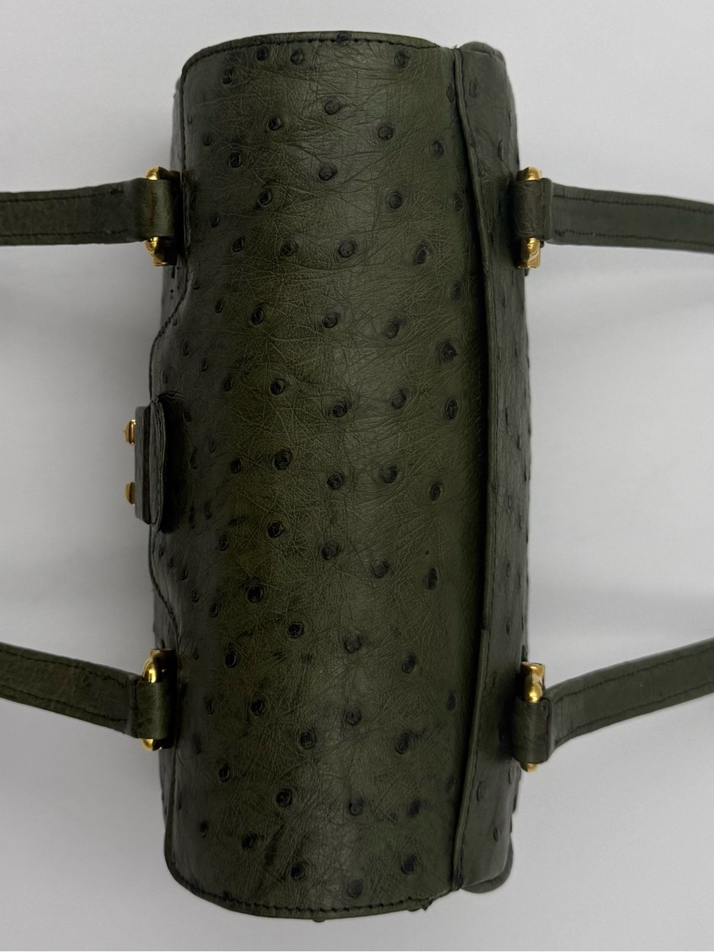 🇮🇹SANTAMARIA MILANO • Green Exotic Genuine OSTRICH 23 Bag • Made in ITALY - Picture 7 of 16